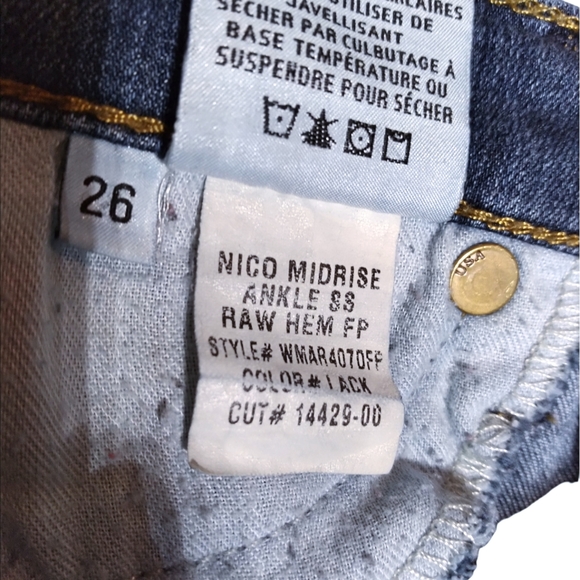 Hudson Distressed Nico Midrise Ankle Skinny Raw Hem Jeans Size 26 - Picture 13 of 15